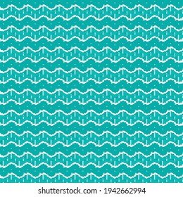 Blue waves differentiated by texture. Decorative geometric pattern.