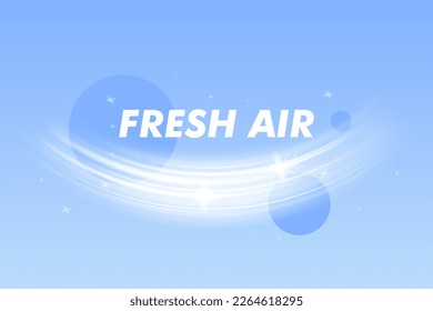 Blue waves fresh air aroma vector abstract clean flow technology condition design wavy pattern stream.