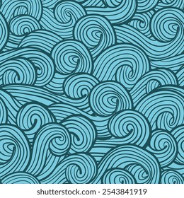 Blue waves with gentle curves create a sense of movement and tranquility. Perfect for adding a touch of whimsy to any design project.