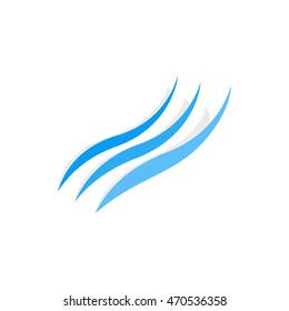 Blue waves icon in isometric 3d style on a white background