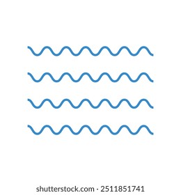 Icono azul de las olas en estilo de moda aislado sobre fondo blanco . Icono de onda de agua Vector