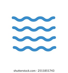 Blue waves icon in trendy style isolated on white background . Water wave icon vector
