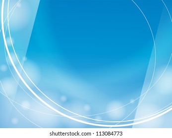 blue waves light design template frame background