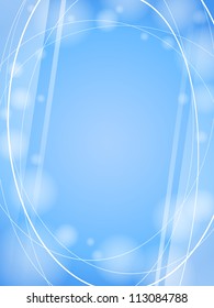 blue waves light design template frame background