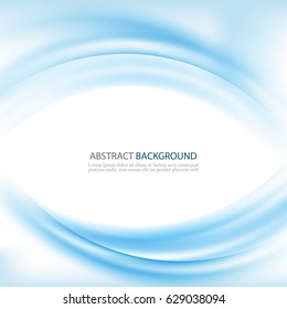 Blue waves and lines on a white background Abstract background