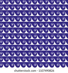 Blue waves lines seamless vector greek pattern. Design elements for wallpaper, wrapping paper, background, surface texture and fill, card, templates. Ancient style.
