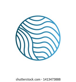 Blue Waves logo template. Simple Water symbol and icon Logo Template isolated on white background. Abstract ornamental emblem for business, travel, tourism and ecology concepts, health.