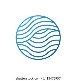Blue Waves logo template. Simple Water symbol and icon Logo Template isolated on white background. Abstract ornamental emblem for business, travel, tourism and ecology concepts, health.