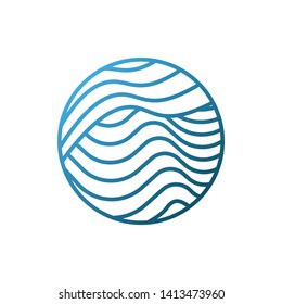 Blue Waves logo template. Simple Water symbol and icon Logo Template isolated on white background. Abstract ornamental emblem for business, travel, tourism and ecology concepts, health.