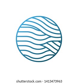 Blue Waves logo template. Simple Water symbol and icon Logo Template isolated on white background. Abstract ornamental emblem for business, travel, tourism and ecology concepts, health.