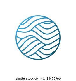 Blue Waves logo template. Simple Water symbol and icon Logo Template isolated on white background. Abstract ornamental emblem for business, travel, tourism and ecology concepts, health.