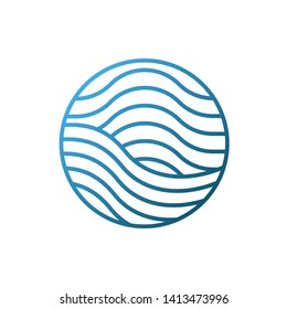 Blue Waves logo template. Simple Water symbol and icon Logo Template isolated on white background. Abstract ornamental emblem for business, travel, tourism and ecology concepts, health.
