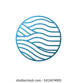 Blue Waves logo template. Simple Water symbol and icon Logo Template isolated on white background. Abstract ornamental emblem for business, travel, tourism and ecology concepts, health.