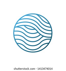 Blue Waves logo template. Simple Water symbol and icon Logo Template isolated on white background. Abstract ornamental emblem for business, travel, tourism and ecology concepts, health.