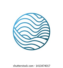 Blue Waves logo template. Simple Water symbol and icon Logo Template isolated on white background. Abstract ornamental emblem for business, travel, tourism and ecology concepts, health.