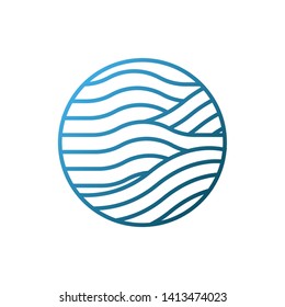 Blue Waves logo template. Simple Water symbol and icon Logo Template isolated on white background. Abstract ornamental emblem for business, travel, tourism and ecology concepts, health.