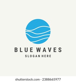 Blue waves logo template vector illustration design