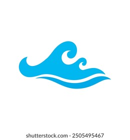 blue waves logo vector icon illustration design
