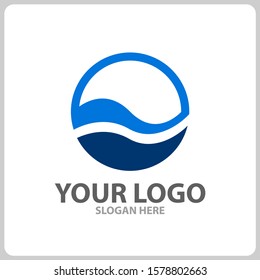 blue waves logo vector ilustration