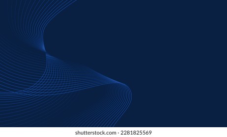 Blue waves on navy background. Editable stroke