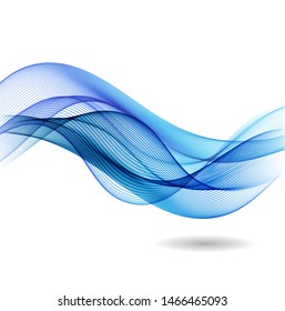 Blue waves on white background