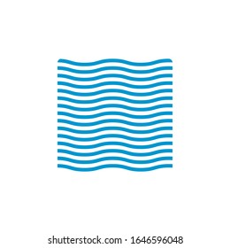  Olas azules en un fondo blanco. Icono vectorial aislado.
