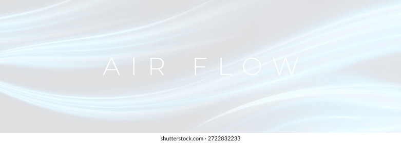 Blaue Wellen auf weißem Hintergrund. Frisches Aroma. Wellen, die einen Strom sauberer Frischluft zeigen. Vektorgrafik.