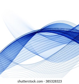 Blue waves on white background