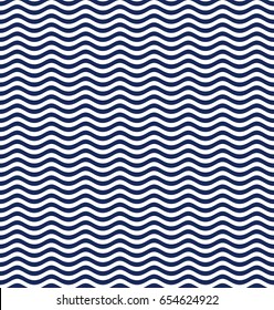 Olas azules en un fondo blanco. Olas sin fisuras. Ilustración vectorial.