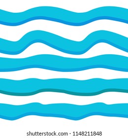 Blue waves. Ornament on the sea theme. A set of seamless western illustrations.