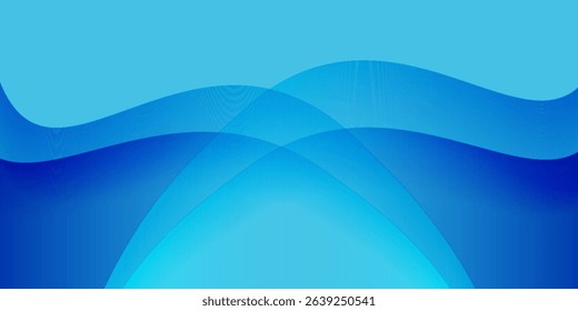 Blue waves paper cut background design. Paper cut shapes composition. Blue background for flyer, brochure, banner, web, poster, background, social media. modern trendy design
