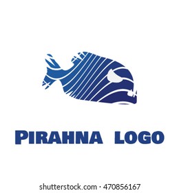 Blue waves. Piranha logo