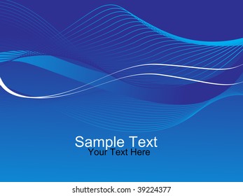 blue waves with sample text, illustration
