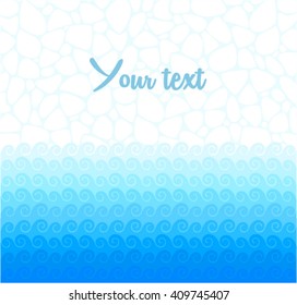Blue waves sea ocean vector illustration abstract pattern background colorful wallpaper water set