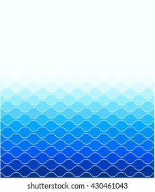 Blue waves sea ocean vector illustration abstract pattern background colorful wallpaper water