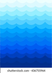 Blue waves sea ocean vector illustration abstract pattern background colorful wallpaper water