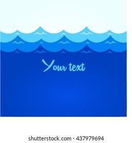 Blue waves sea ocean vector illustration abstract pattern background colorful wallpaper water