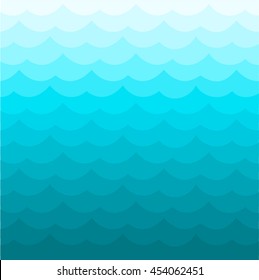 Blue waves sea ocean vector illustration abstract pattern background colorful wallpaper water