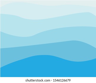 Blue waves of the sea in shapes