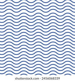 Blue Waves Seamless Pattern Design