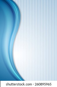 Blue waves and striped background. Vector design