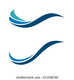 Blue Waves Swoosh Logo Template Illustration Design. Vector EPS 10.