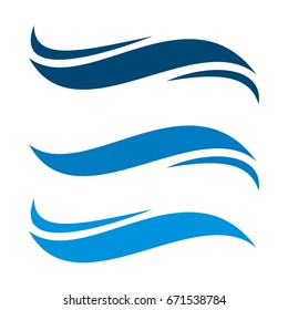 Blue Waves Swoosh Logo Template Illustration Design. Vector EPS 10.