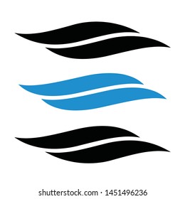 Blue waves swoosh logo. Swoosh vector wave