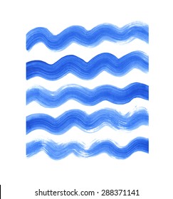 blue waves with traces of the brush