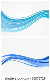 blue waves vector background