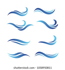 Blue waves vector icon set   Design Element 