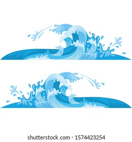 Blue waves vector isolated on white background