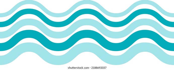 Blue waving lines. Ocean water surface shape