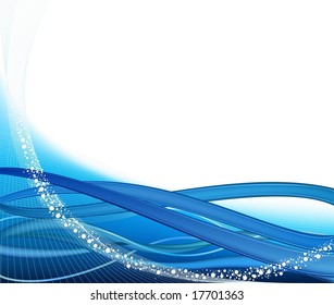 Blue wavy abstract background